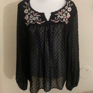 Style &Co Swiss dot embroidered shirt NWOT